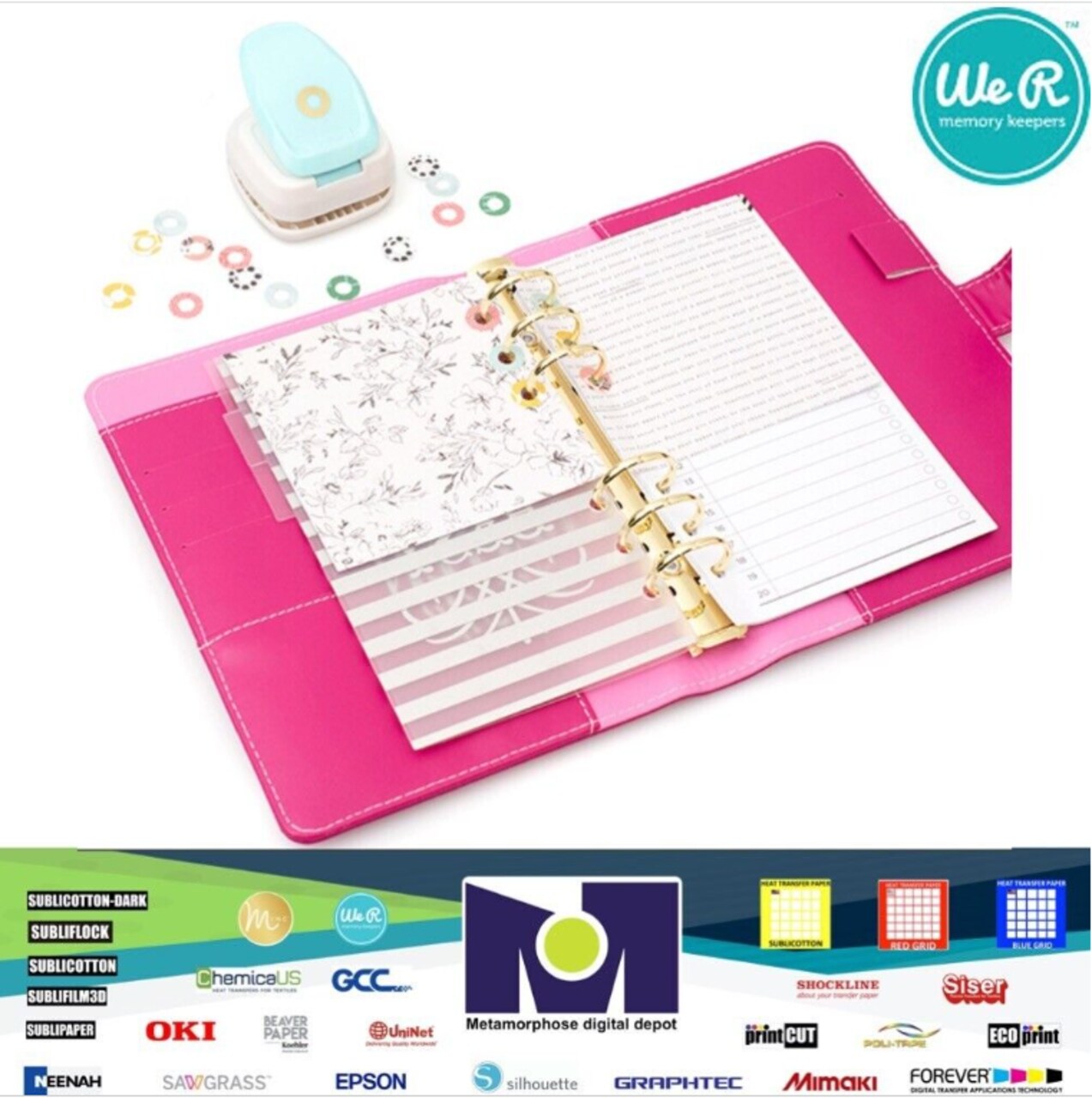 American Crafts We R Memory Keepers REINFORCE HOLE PUNCH TOOL CIRCLE 663150 By American Crafts